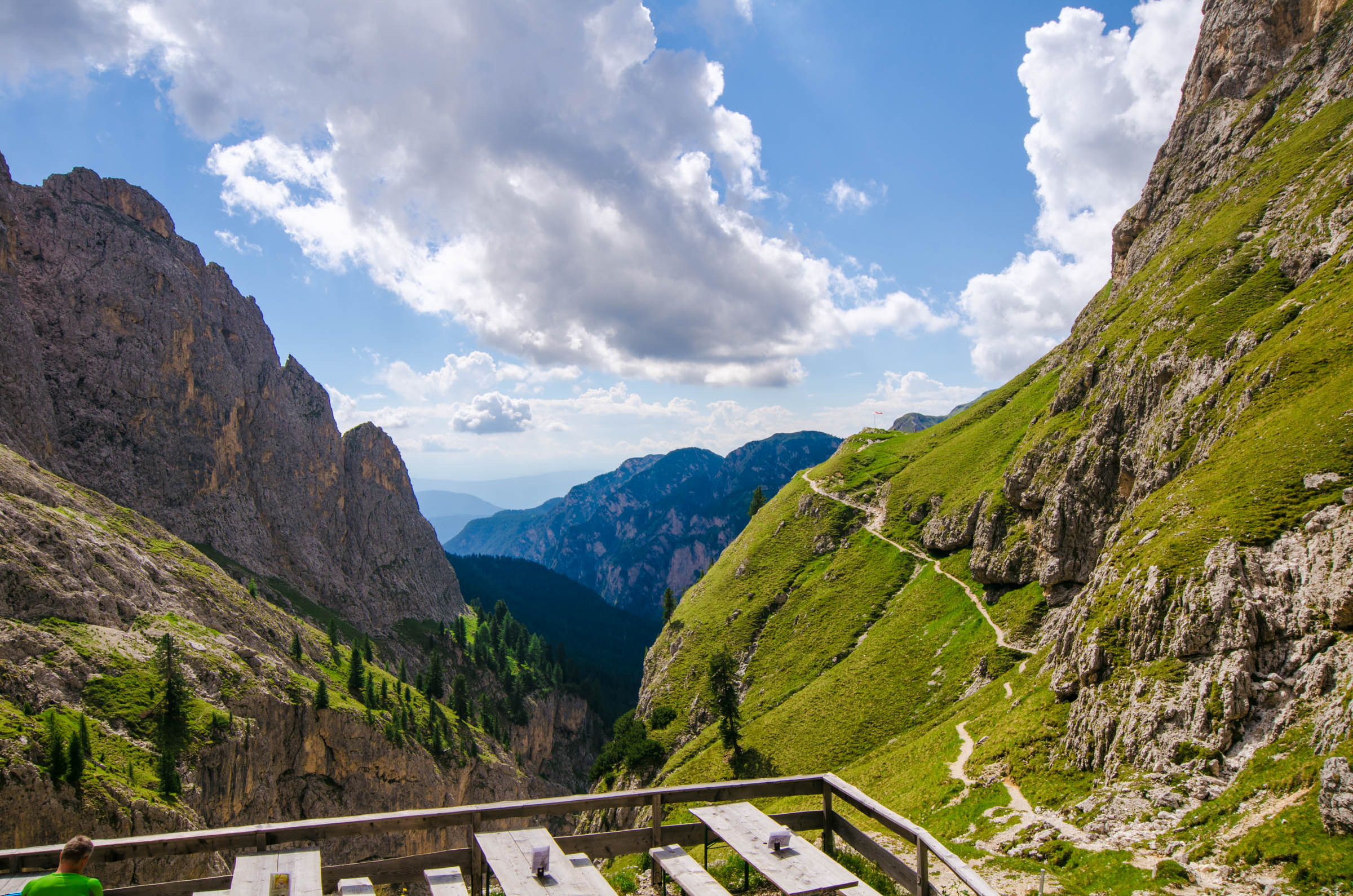 Looking out from the patio of Grasleiten