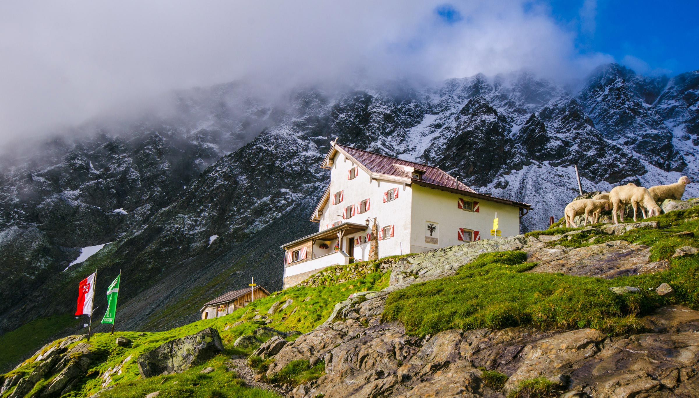 Looking back at Regensburger Hut