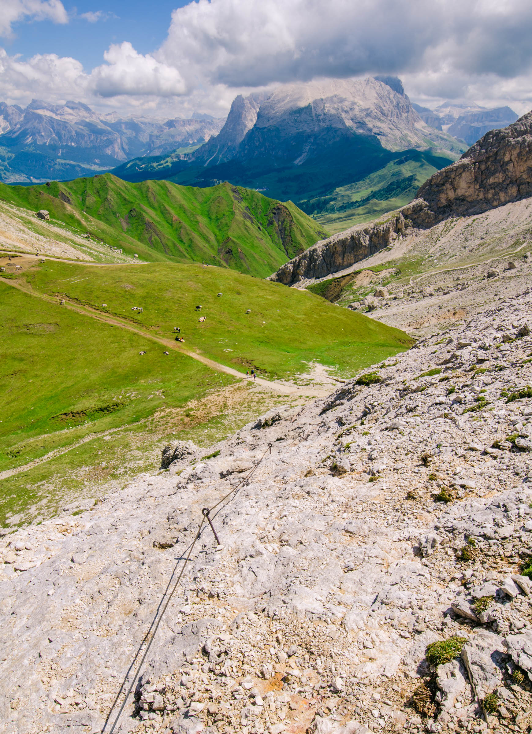 Looking down the scramble