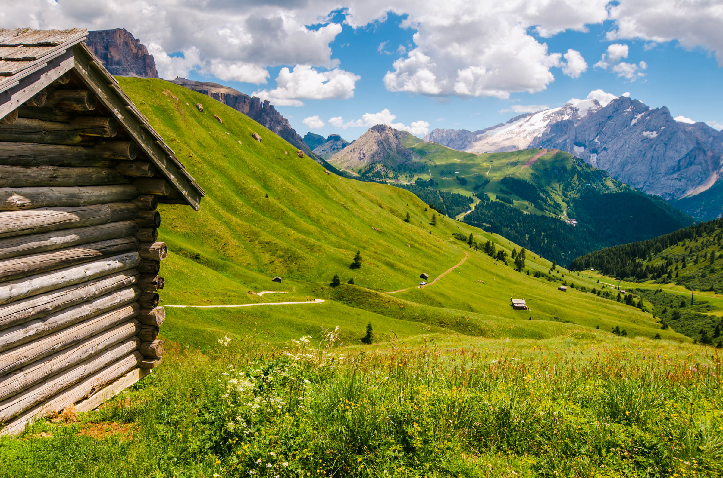 View across the Sella Pass