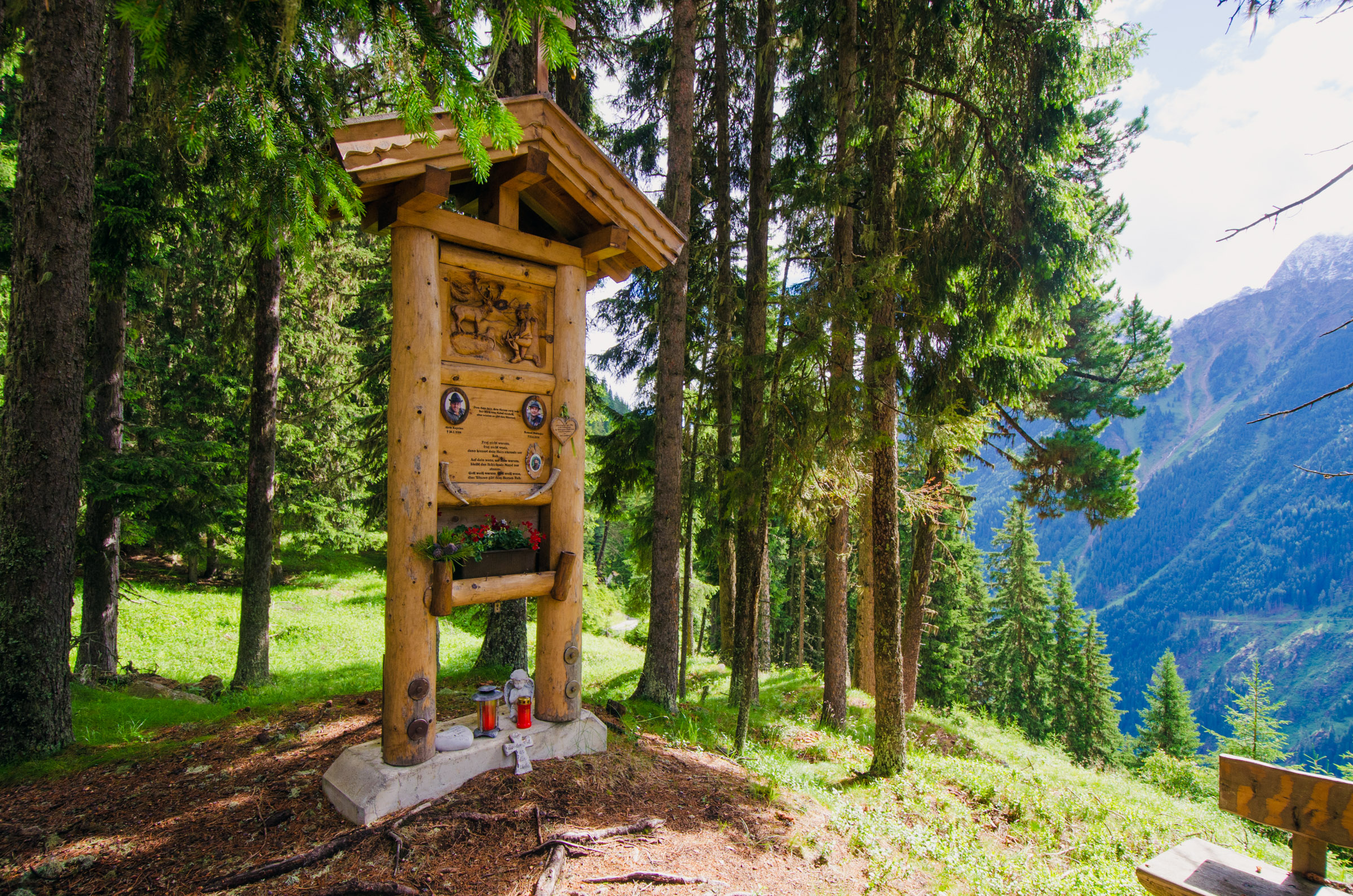 small memorial on the trail