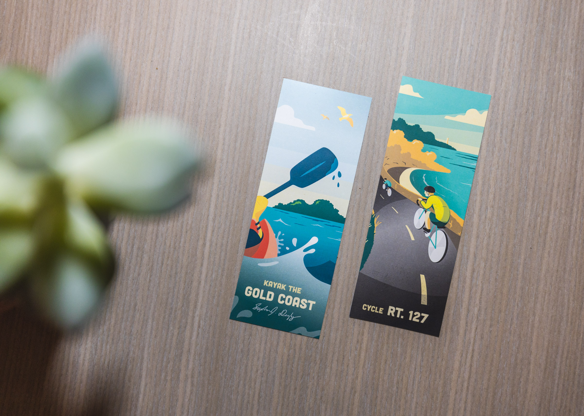 coastal illustration as bookmark