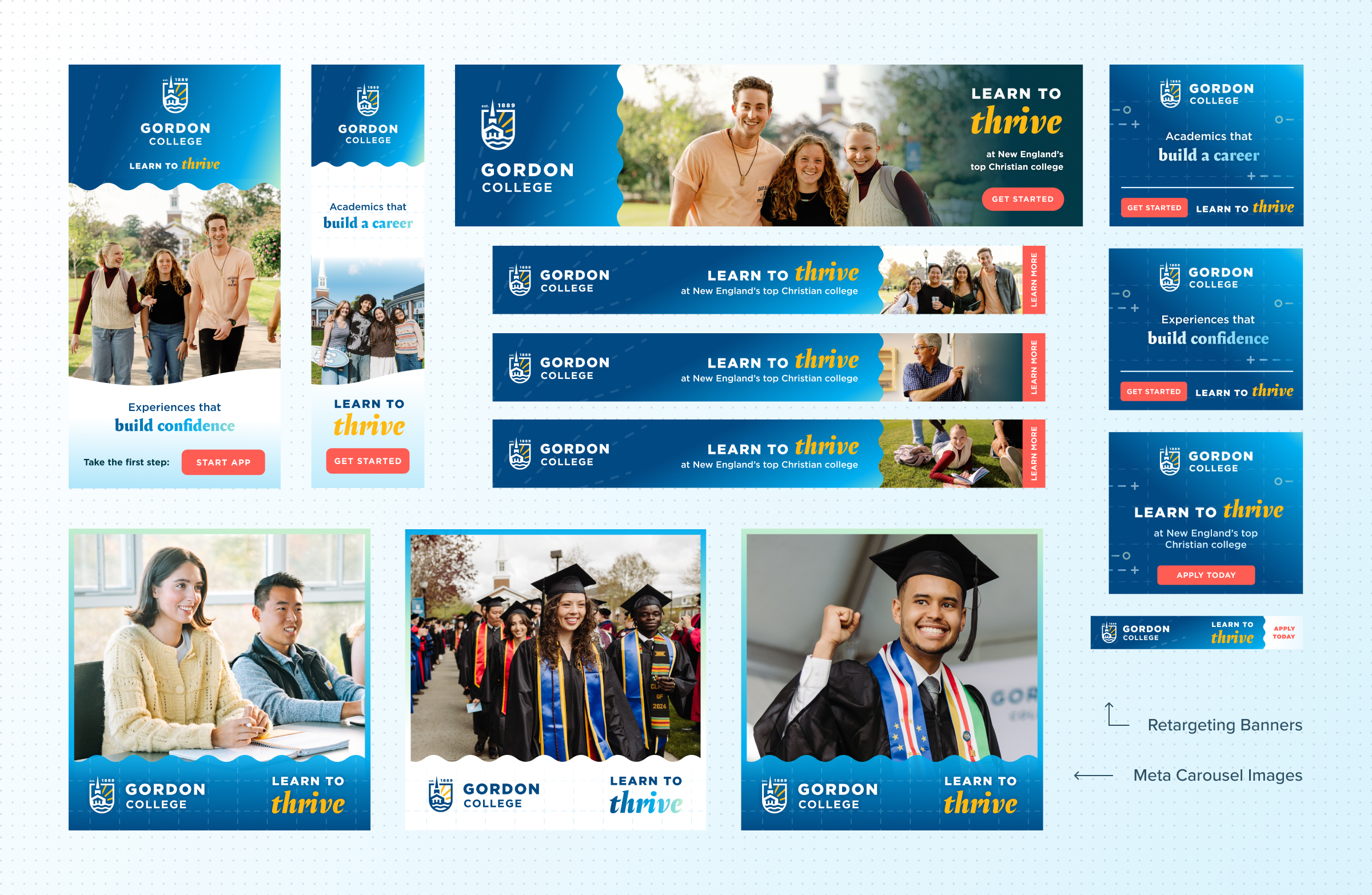 grid of digital banner ads