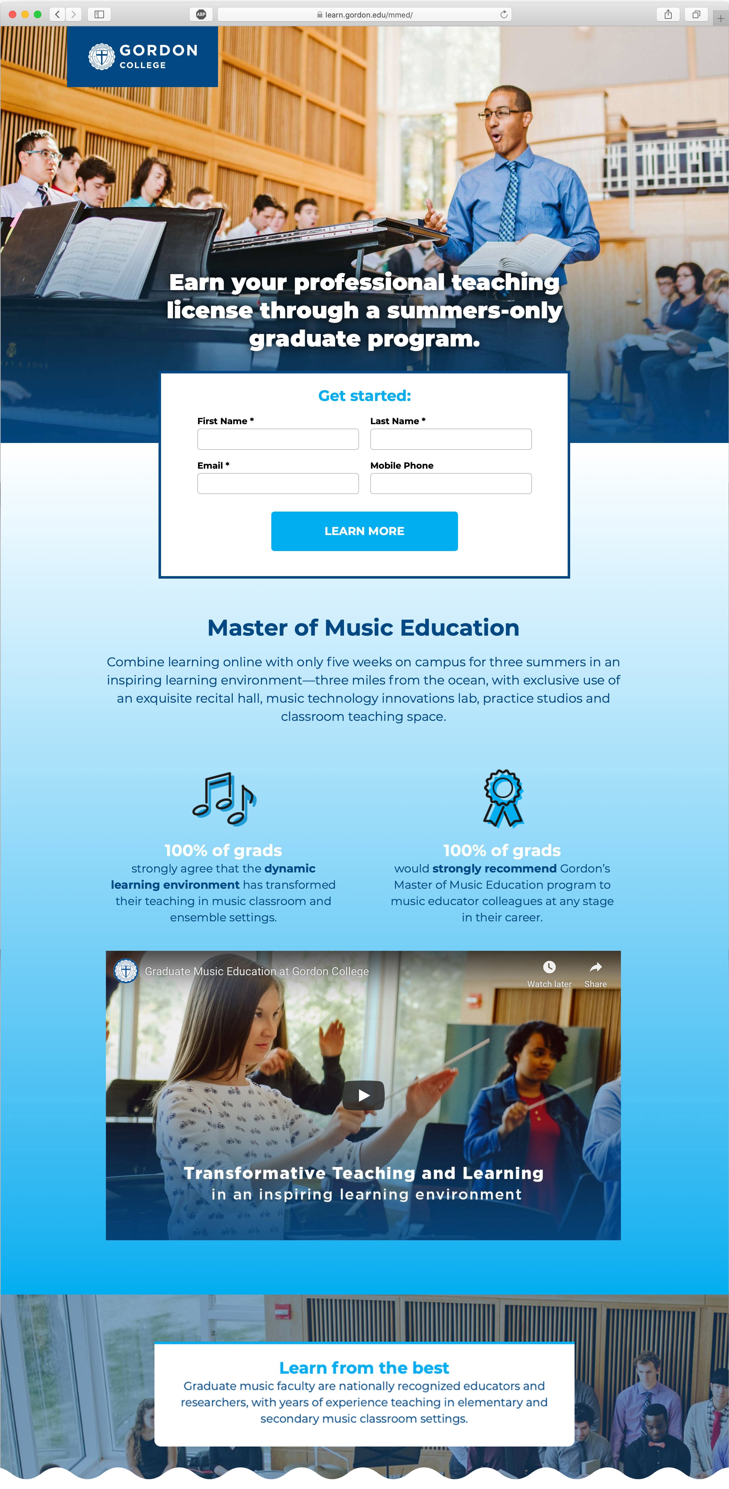 Grad Music landing page
