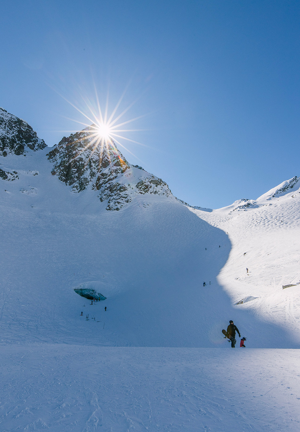 The entrance to the ice cave on the Blackcomb Glacier