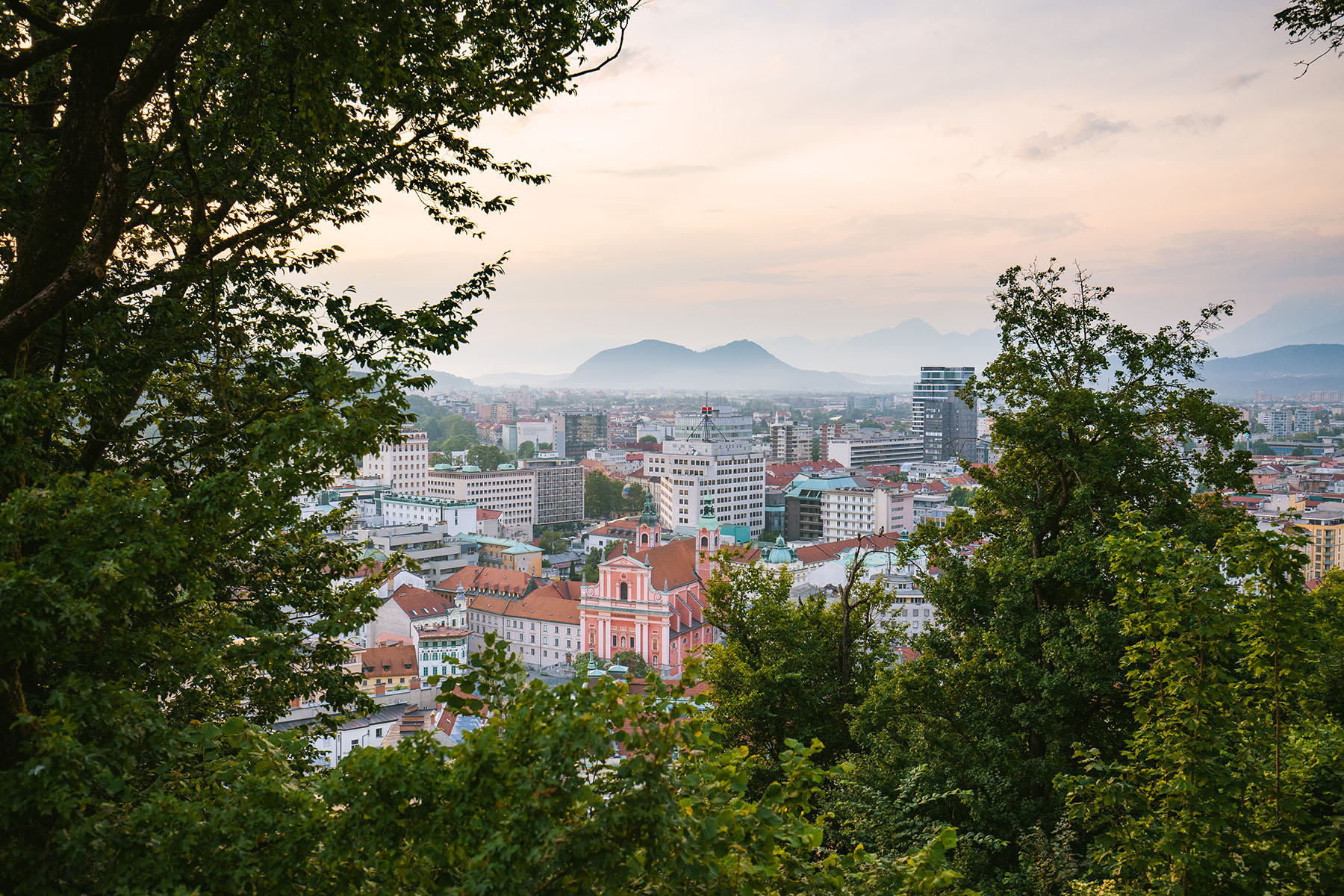 View of Ljubljana from castle hill