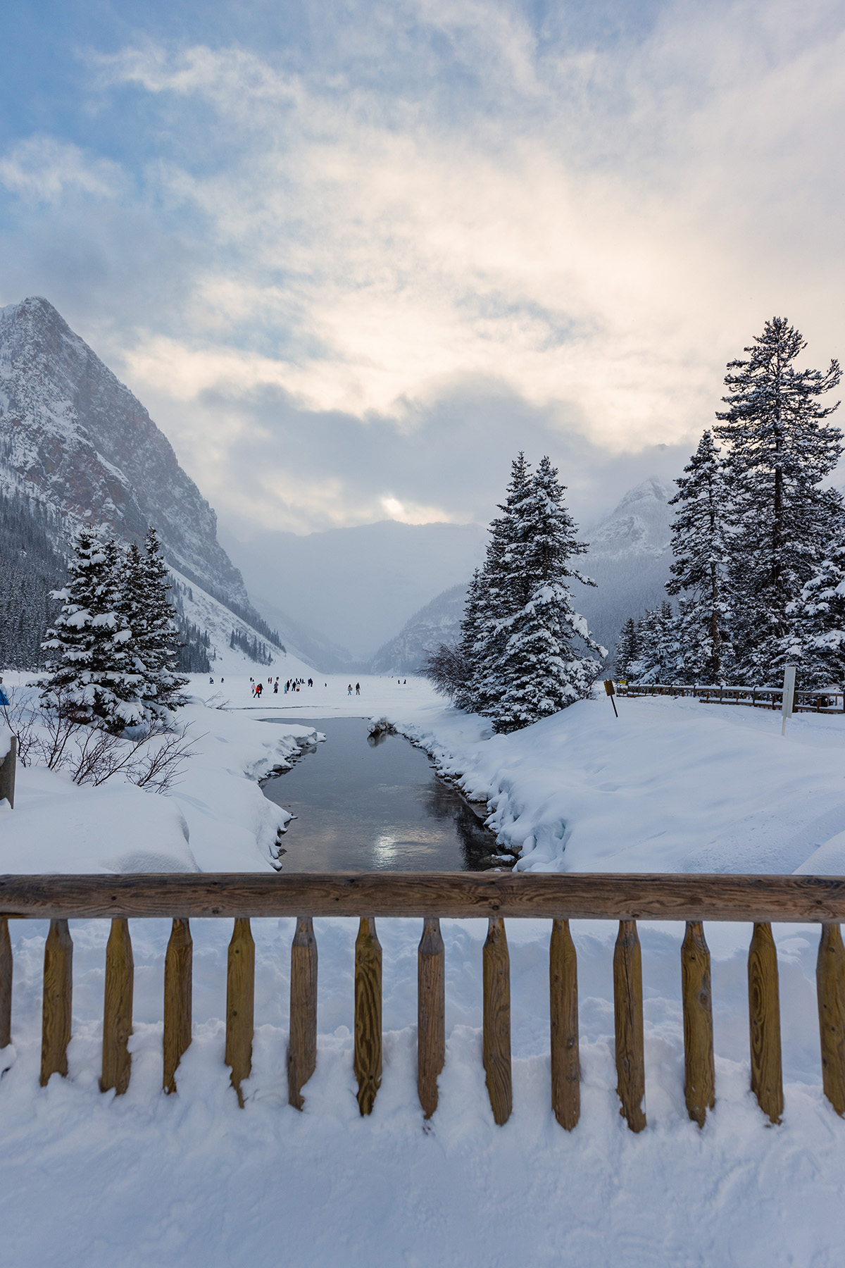 Approaching Lake Louise in winter