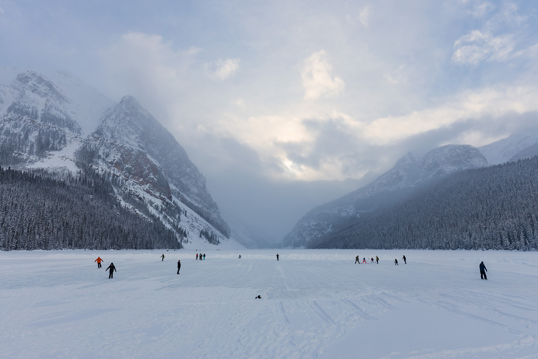 Ice skating on Lake Louise