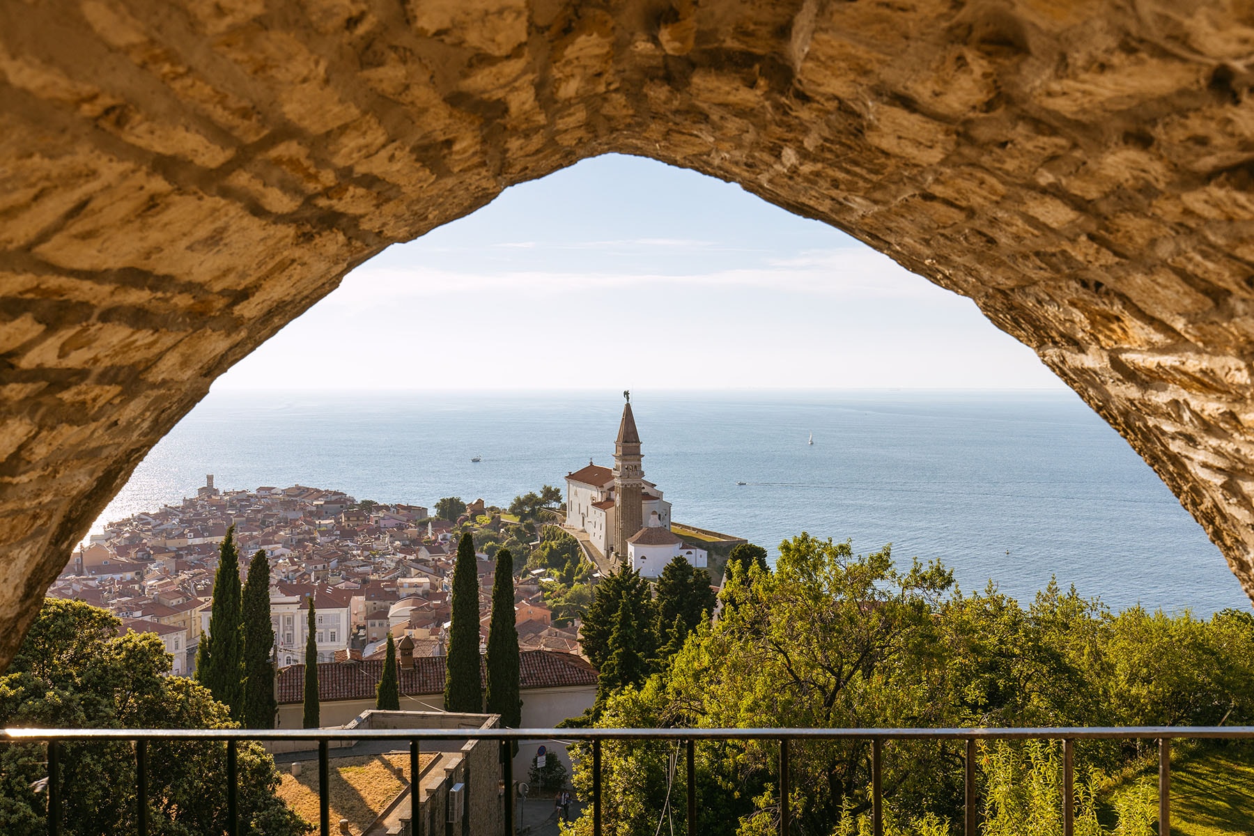 View from old city walls of Piran