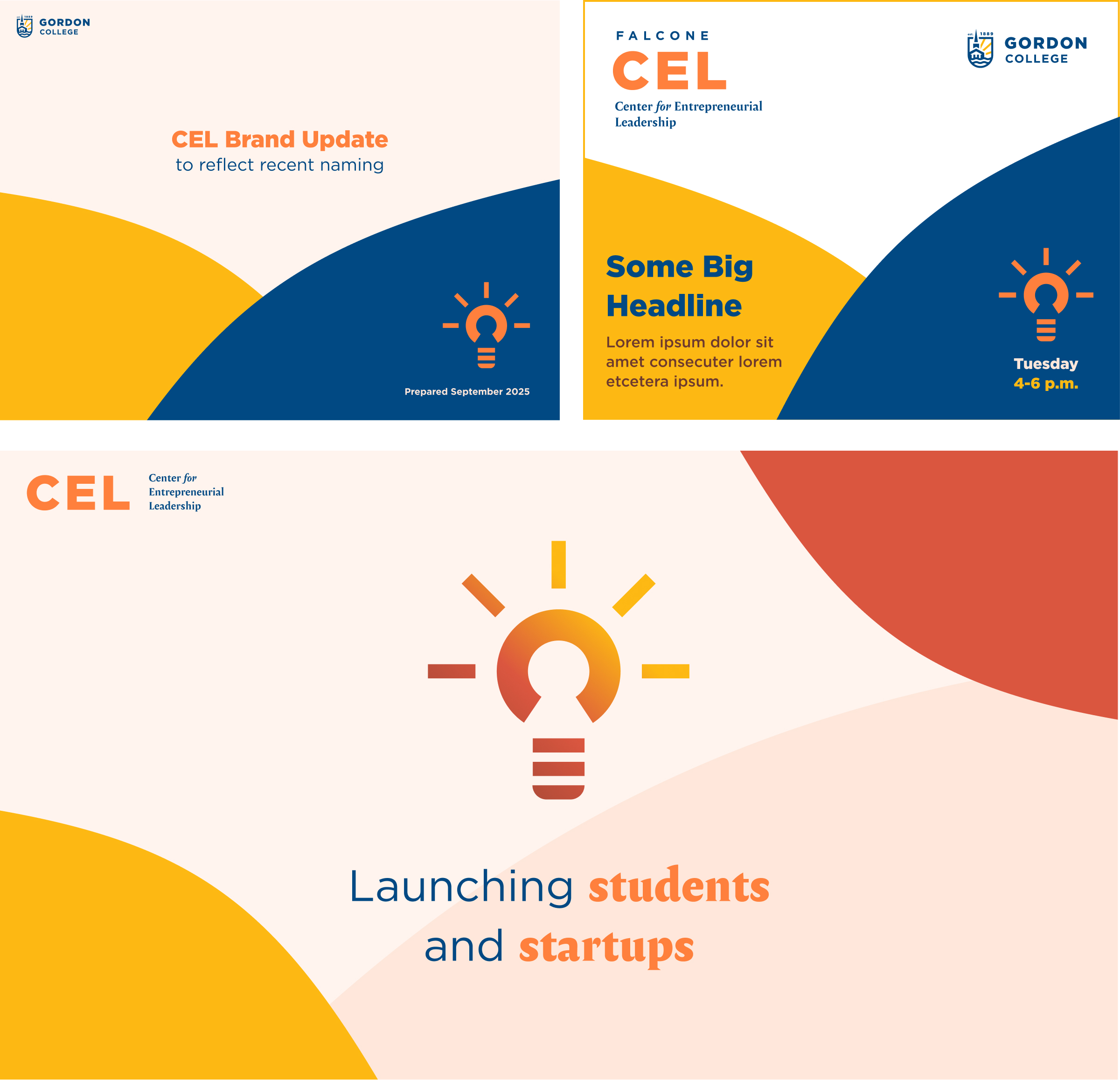 Brand overview slides for entrepreneurial center