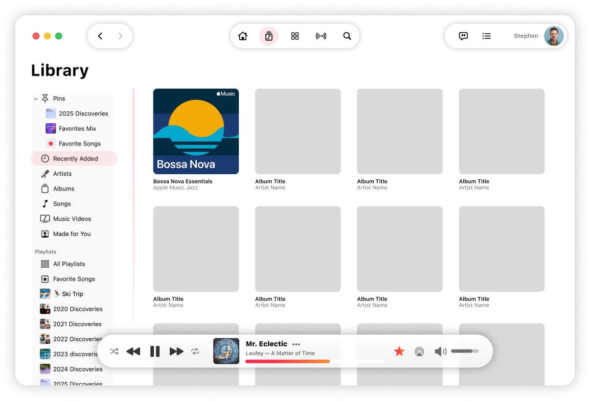 Screenshot of current apple music app